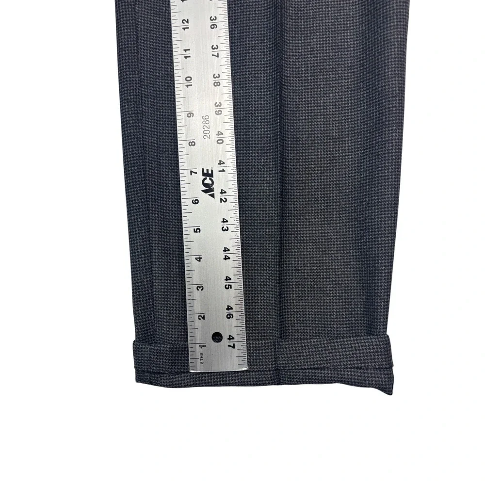 Jos A Bank 40R 32x30 Gray Black Micro Houndstooth 2pc Pant Suit Pleated Wool
